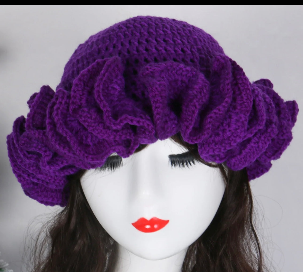 Crochet Ruffle Hat